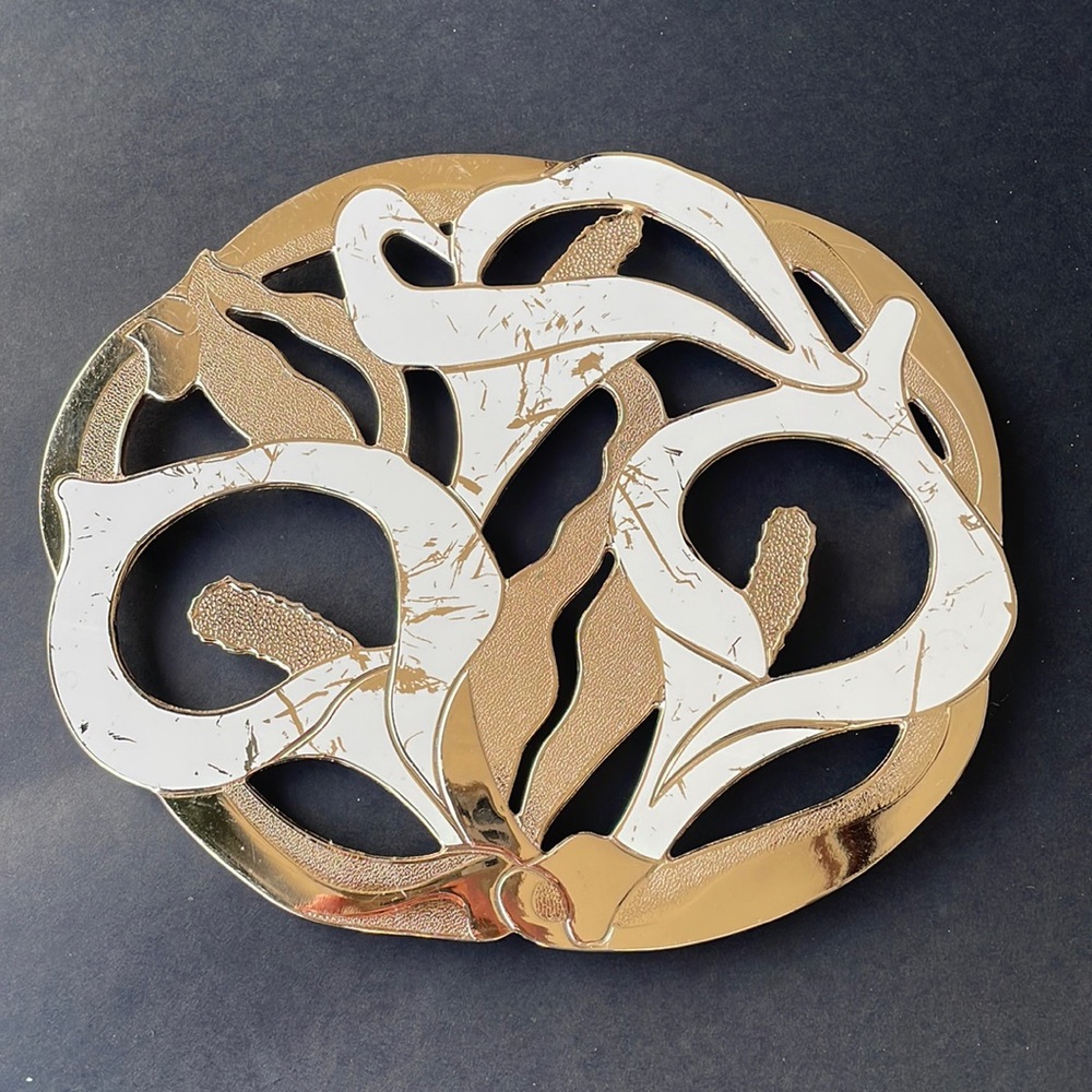 Cast Metal Decorative Trivet for Hot Dish Pot Pan